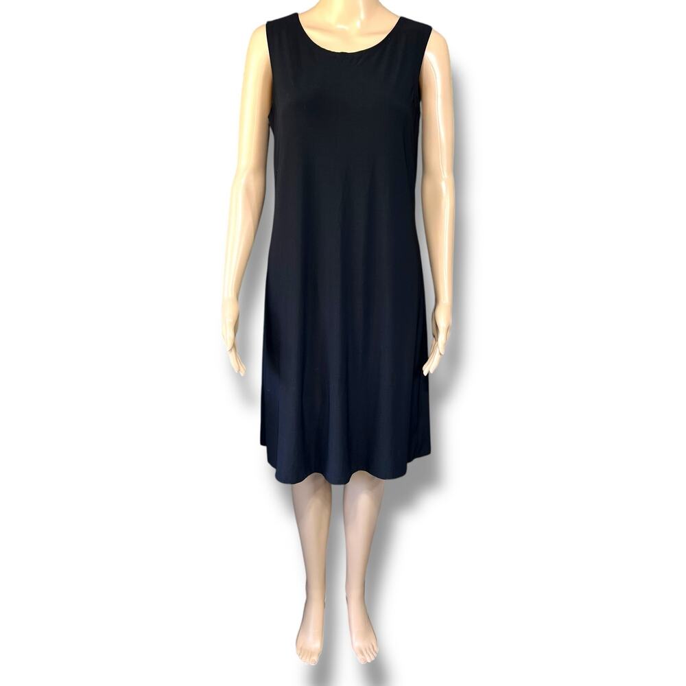 Attitudes by Renee Womens Midi Dress Sleeveless Pullover Stretch Black Small